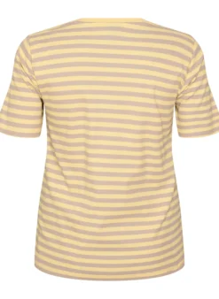 Gestreiftes T-Shirt mit gerippter Struktur