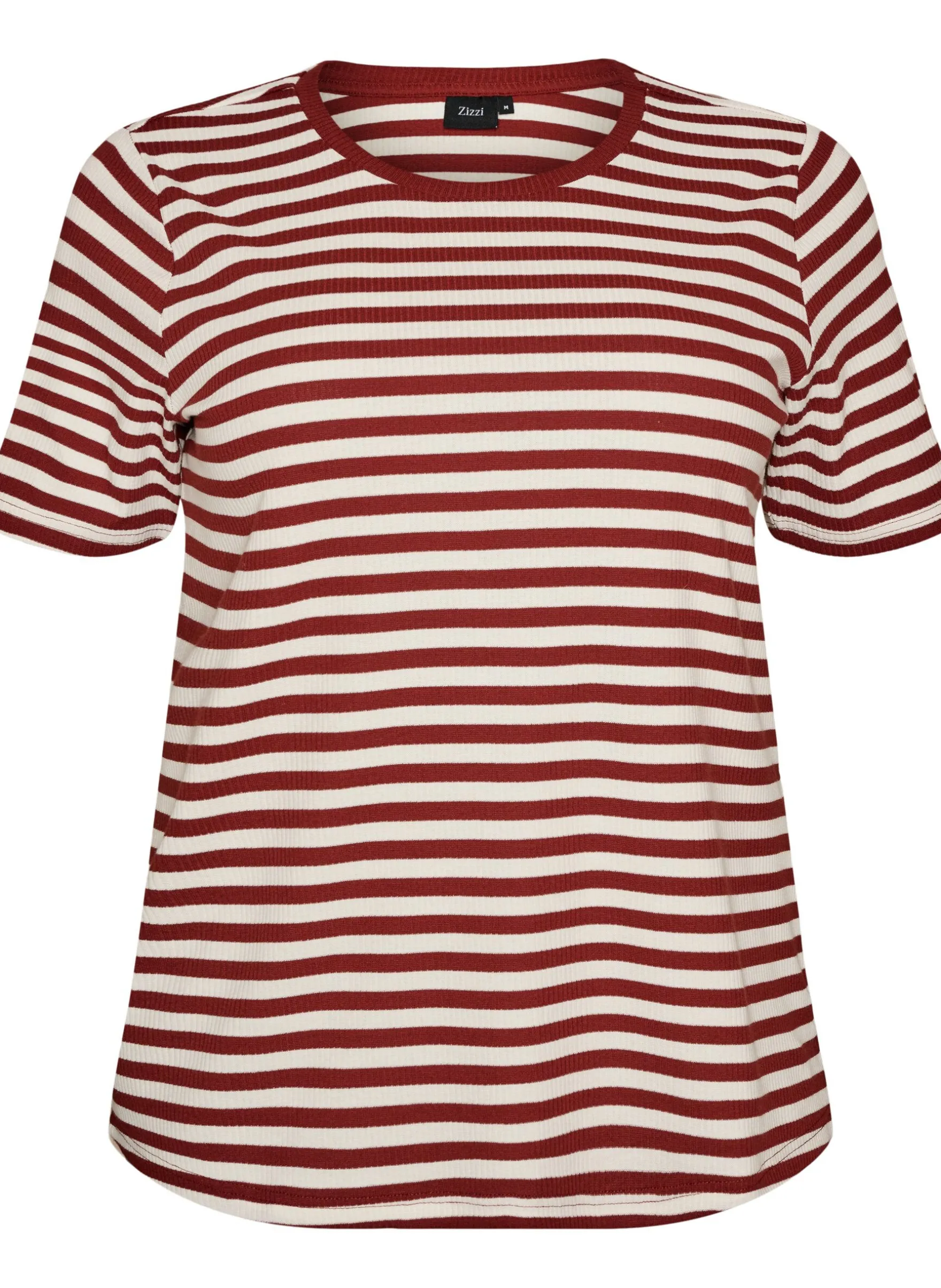 Gestreiftes T-Shirt mit gerippter Struktur