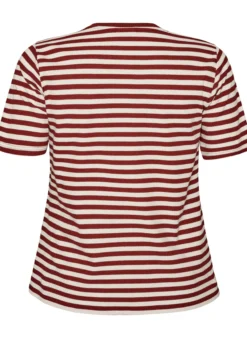 Gestreiftes T-Shirt mit gerippter Struktur