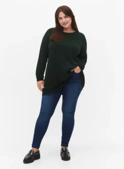 Gestrickte Bluse aus Baumwoll-Viskose-Mischung
