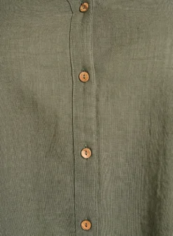 Hemdbluse aus Baumwolle mit V-Ausschnitt