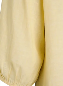 Hemdbluse aus Leinen und Viskose mit 3/4-Ärmeln