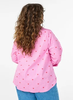 Hemdbluse mit Streifen und Herzen
