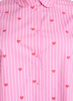 Hemdbluse mit Streifen und Herzen