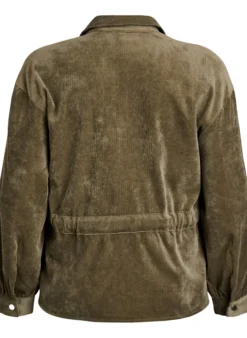 Hemdjacke aus Cord mit Bindegürtel und Taschen