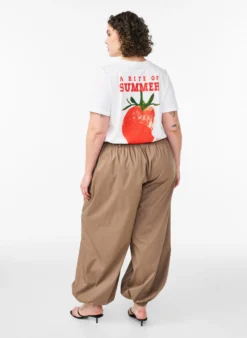 Hoch taillierte Ballonhosen mit elastischem Bund