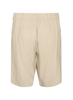 Hoch taillierte Bermudashorts aus Leinen und Viskose