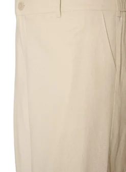 Hoch taillierte Bermudashorts aus Leinen und Viskose