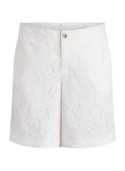 Hoch taillierte Bermudashorts aus Spitze