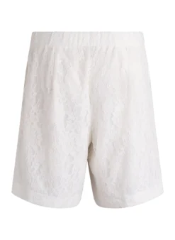 Hoch taillierte Bermudashorts aus Spitze