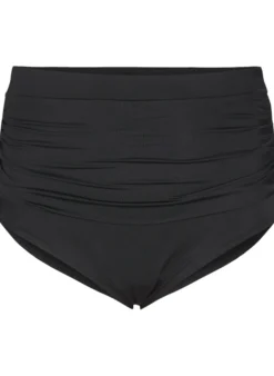 Hoch taillierte Bikinihose mit Raffung