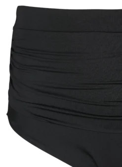 Hoch taillierte Bikinihose mit Raffung