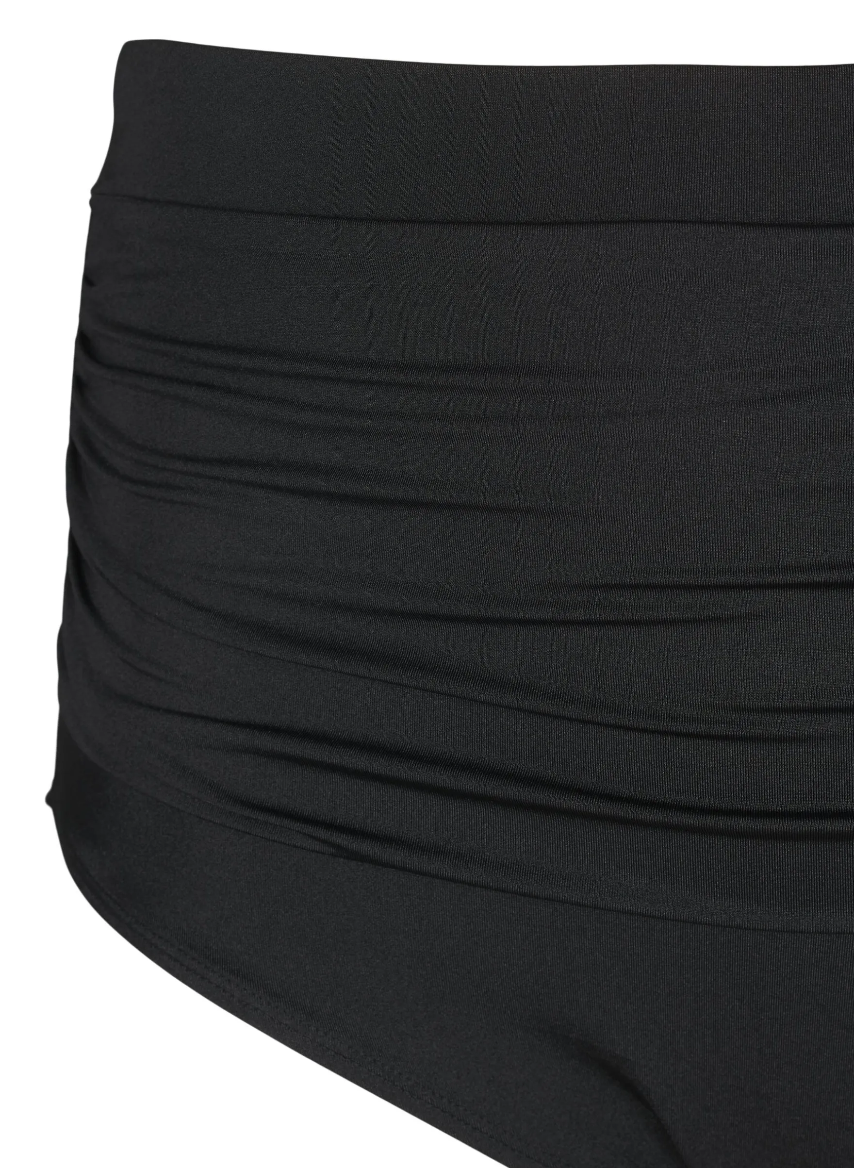 Hoch taillierte Bikinihose mit Raffung