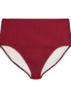 Hoch taillierte Bikinihose mit Struktur