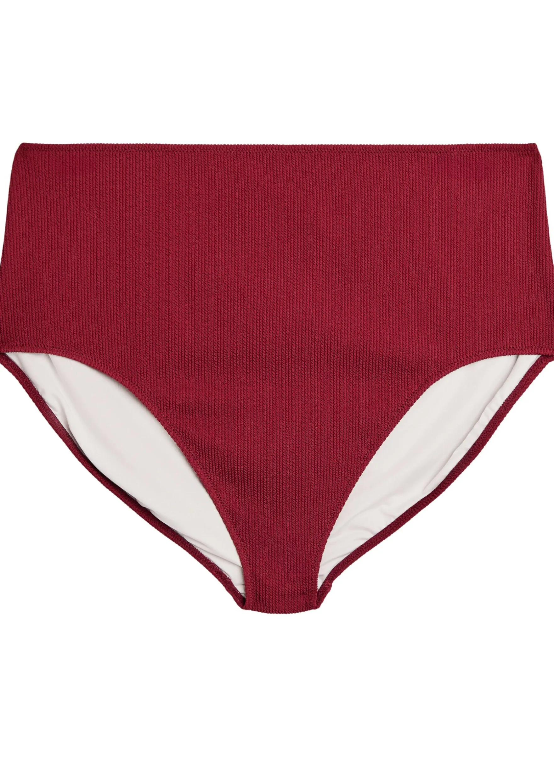 Hoch taillierte Bikinihose mit Struktur