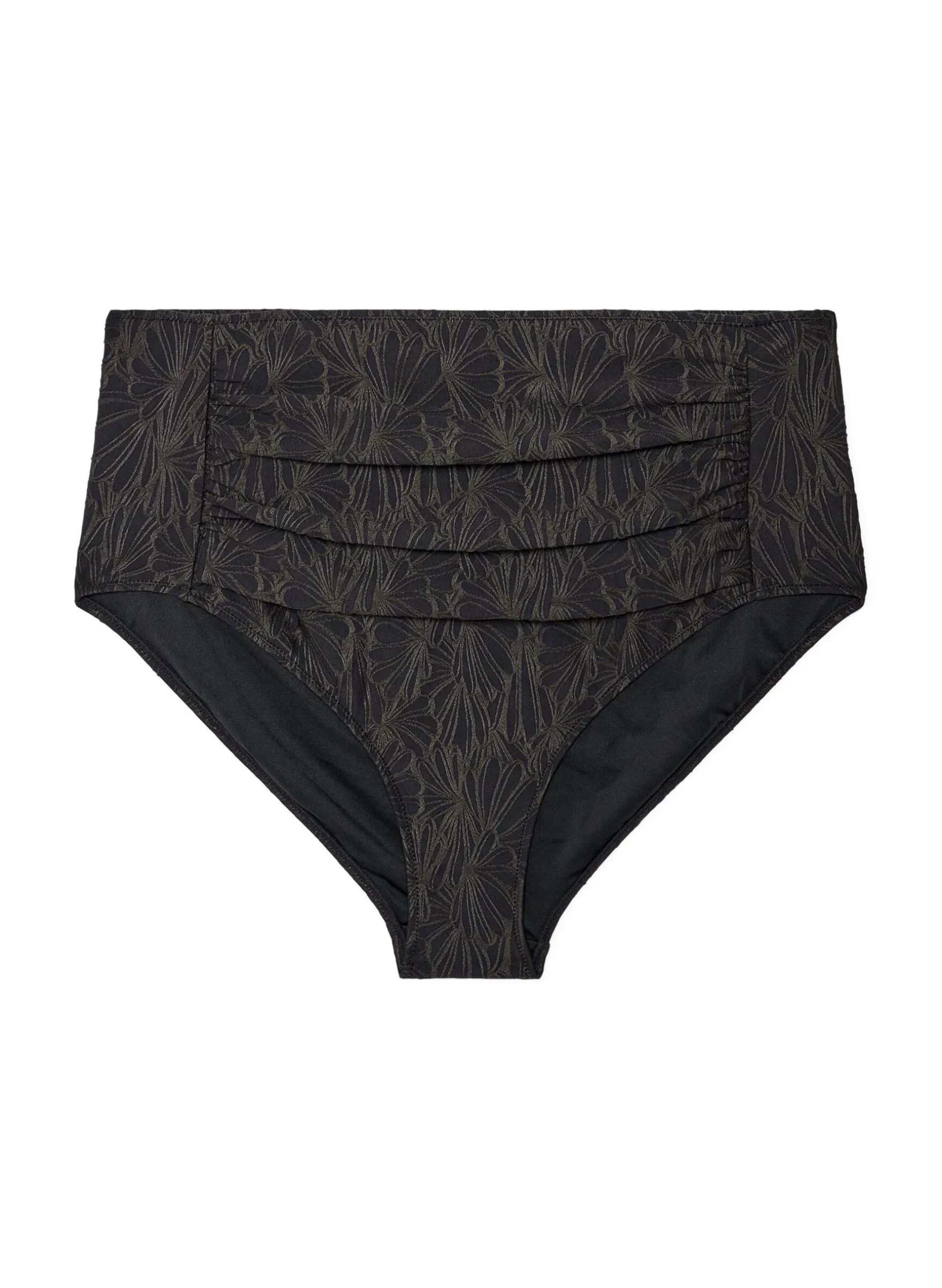 Hoch taillierte Bikinihose mit Strukturmuster