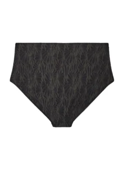 Hoch taillierte Bikinihose mit Strukturmuster