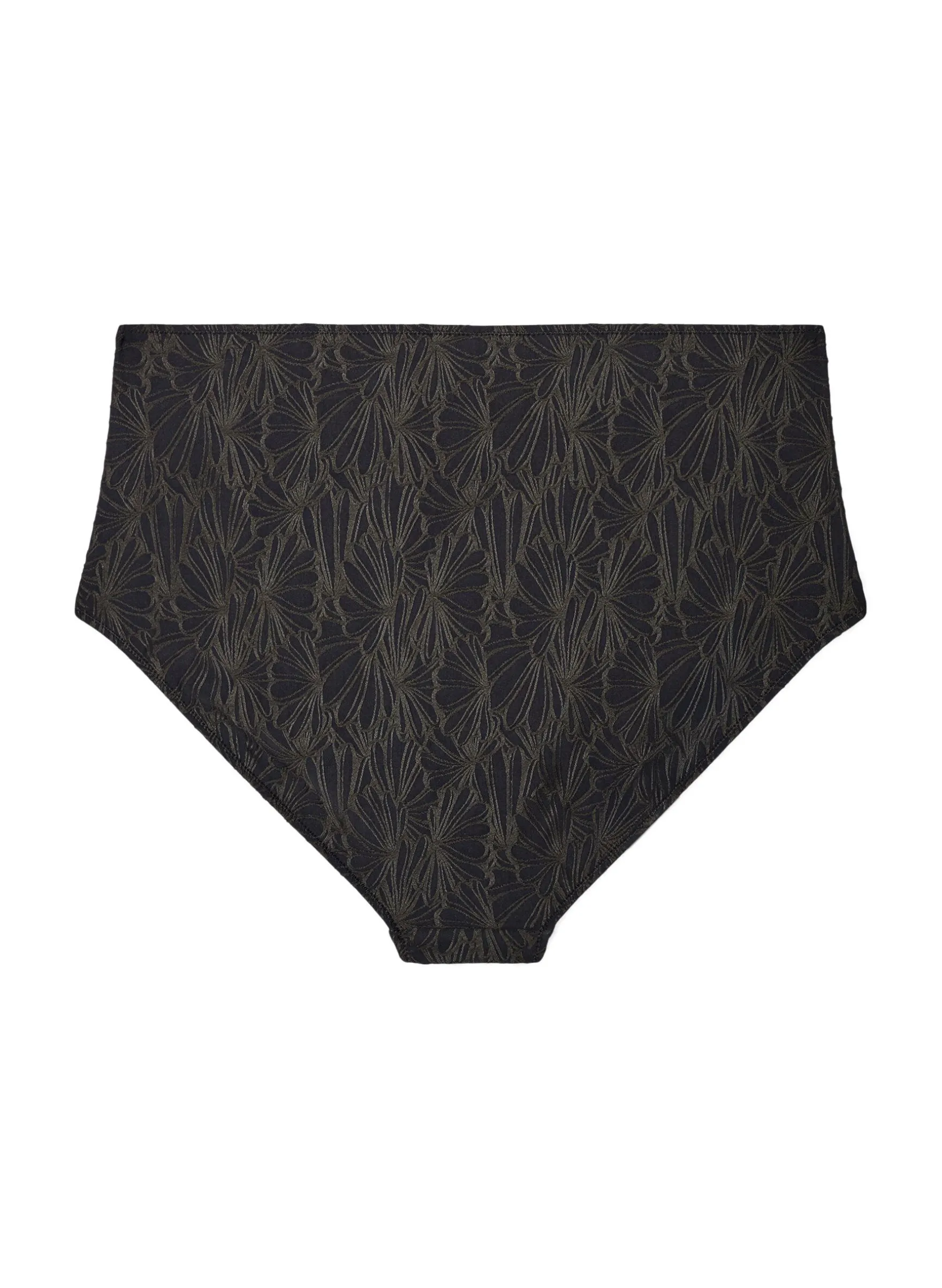 Hoch taillierte Bikinihose mit Strukturmuster