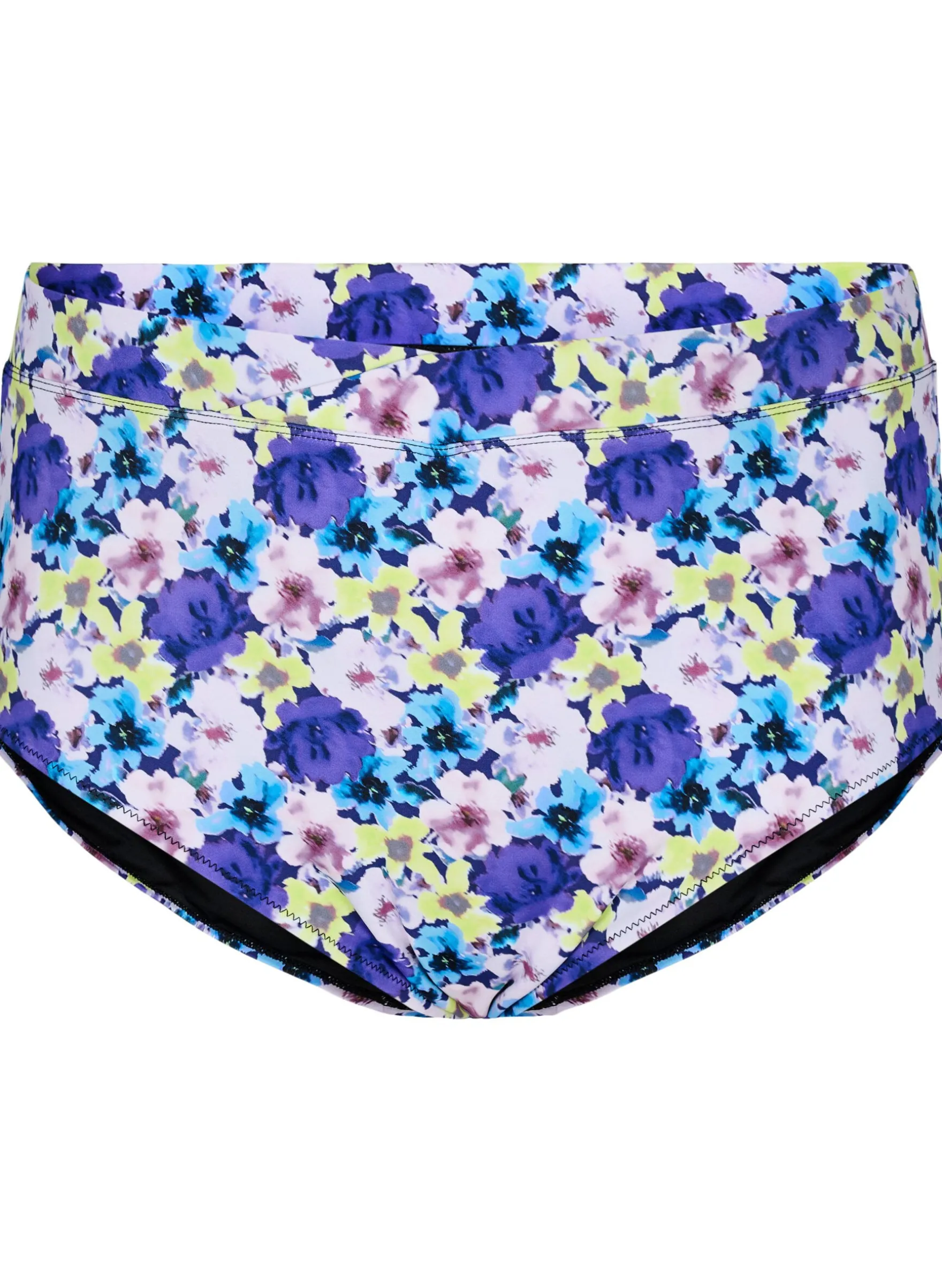 Hoch taillierte Bikinihose mit floralem Muster