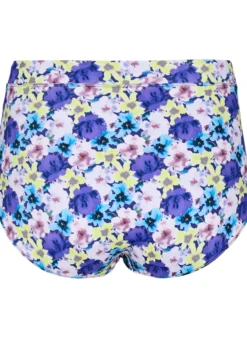 Hoch taillierte Bikinihose mit floralem Muster