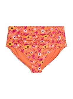 Hoch taillierte Bikinihosen mit Muster