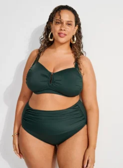 Hoch taillierte Bikini-Slip mit Drapierung