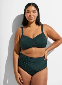 Hoch taillierte Bikini-Slip mit Drapierung