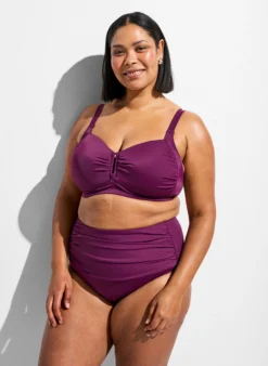 Hoch taillierte Bikini-Slip mit Drapierung