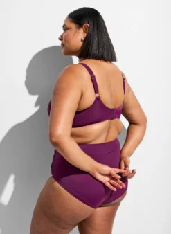 Hoch taillierte Bikini-Slip mit Drapierung