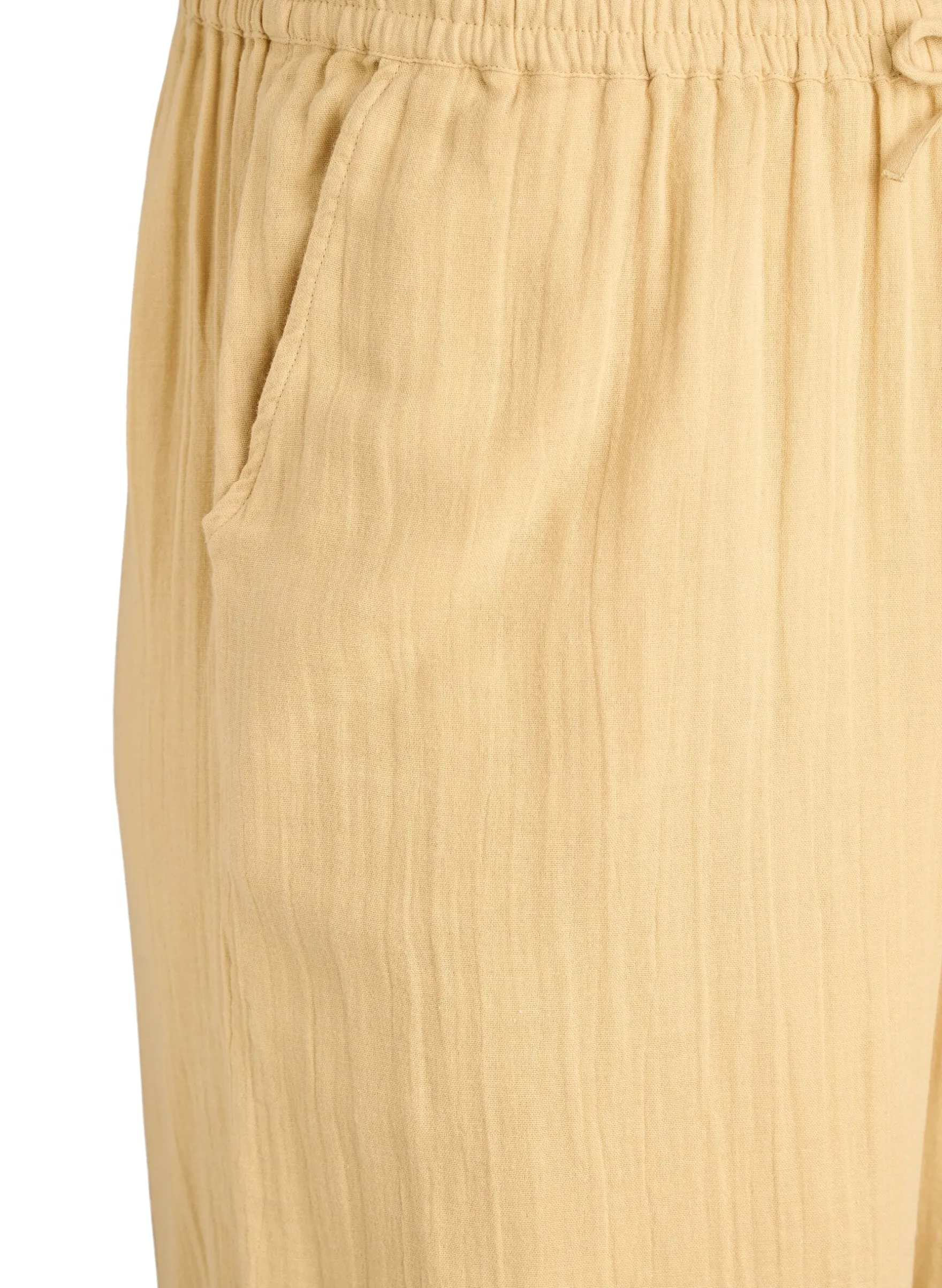 Hoch taillierte Hose aus Baumwoll-Musselin mit weitem Bein