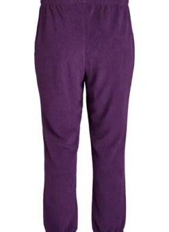 Hoch taillierte Hose aus Teddy-Fleece
