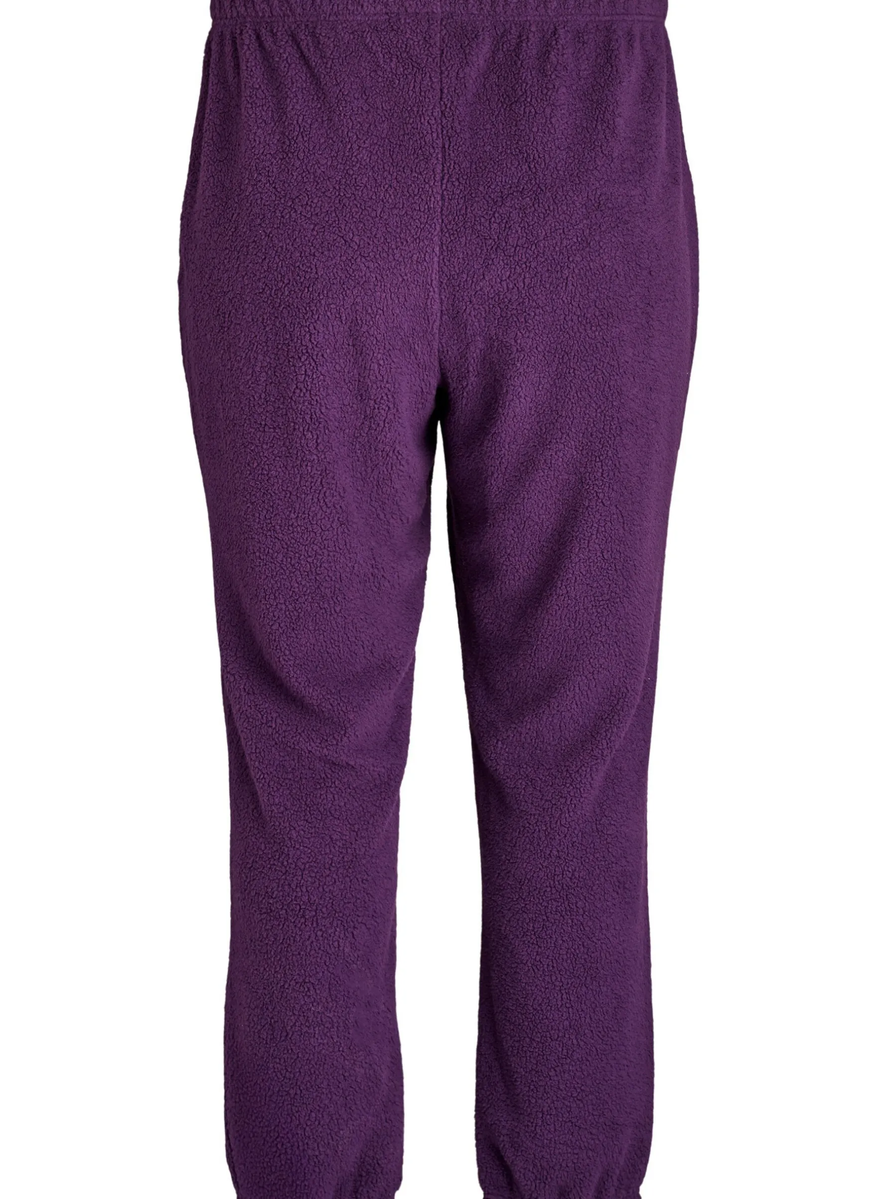 Hoch taillierte Hose aus Teddy-Fleece