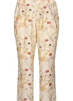 Hoch taillierte Hose aus Viskose mit Blumenmuster