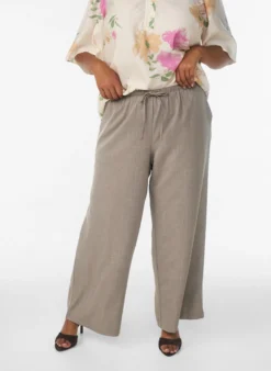 Hoch taillierte Hose mit weiten Beinen