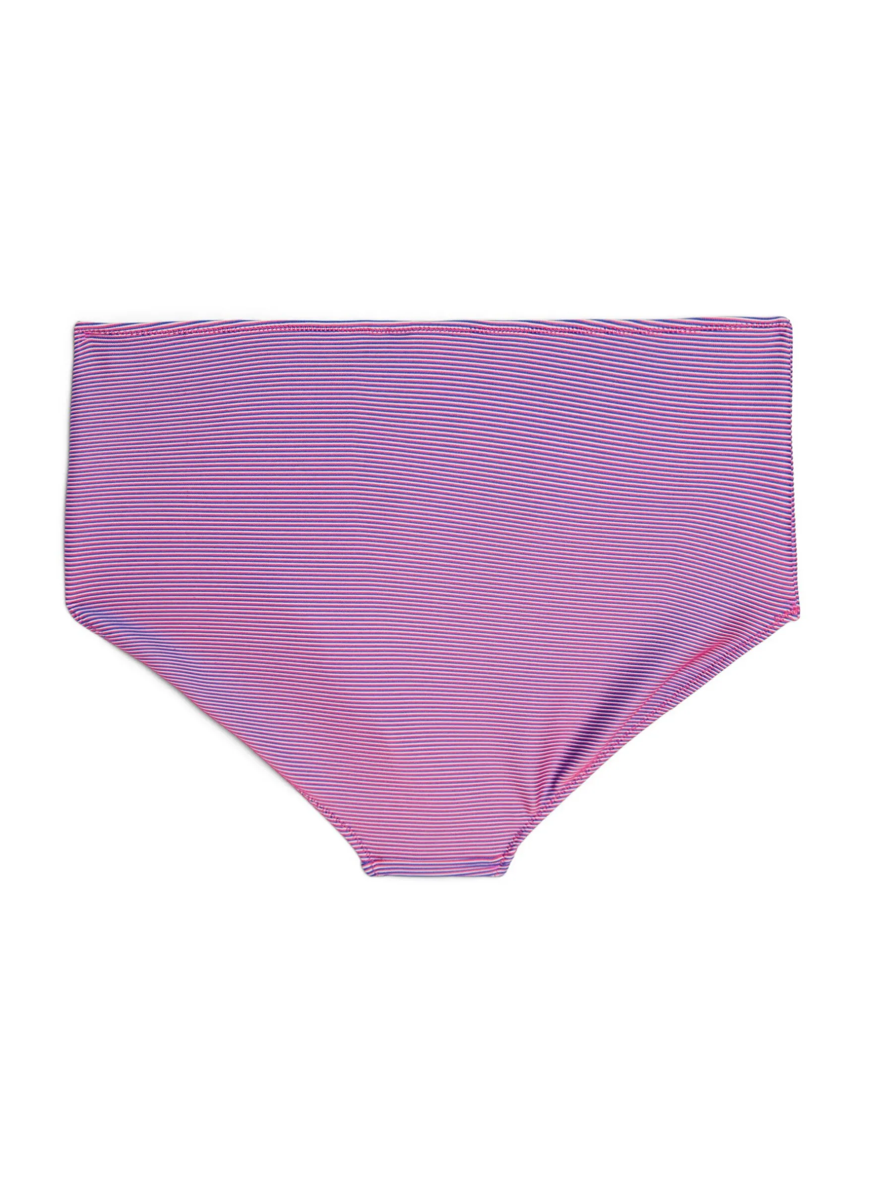 Hoch taillierter Bikini-Slip mit gestreifter Textur