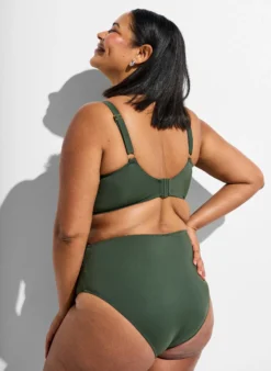 Hoch taillierter Tai-Bikini-Slip mit Golddetail