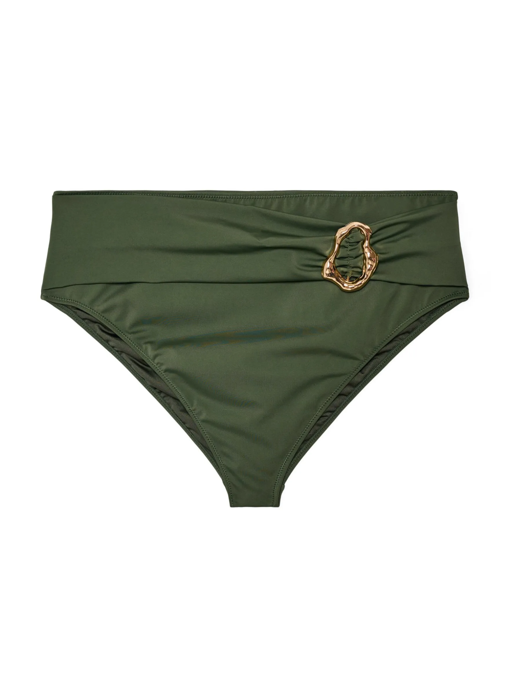 Hoch taillierter Tai-Bikini-Slip mit Golddetail
