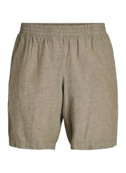 Hoch taillierte Shorts aus Leinen und Viskose