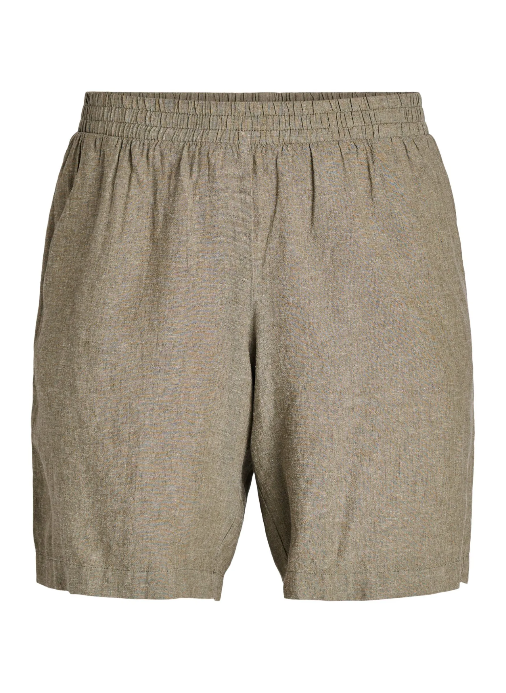 Hoch taillierte Shorts aus Leinen und Viskose