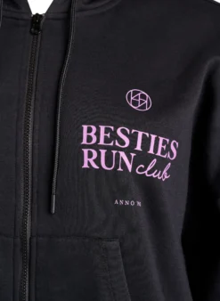 Hoodie mit Reißverschluss und Brustprint
