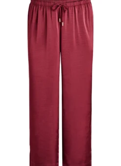 Hose mit Satin-Look, hoher Taille und weitem Bein