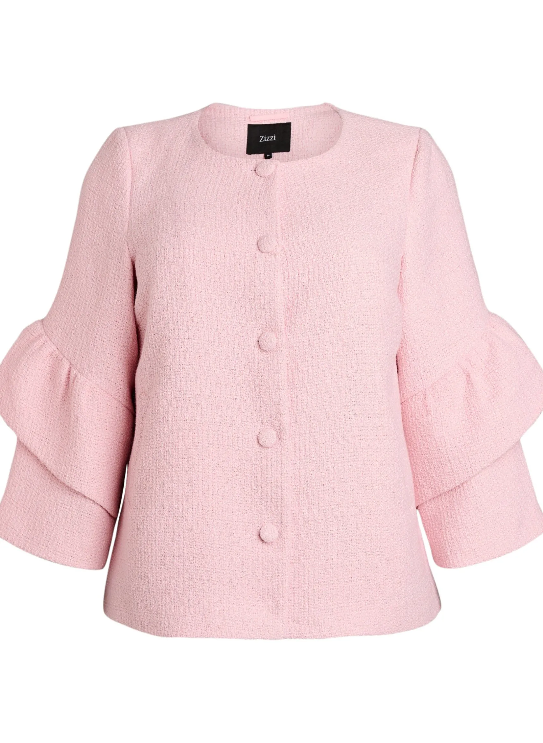 Jacke aus Bouclé mit Rüschendetails