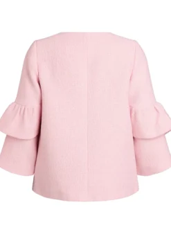 Jacke aus Bouclé mit Rüschendetails