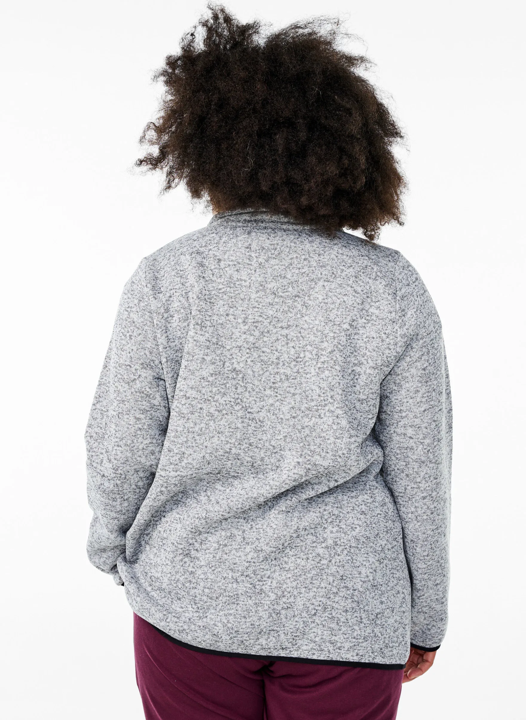 Jersey-Cardigan mit hohem Kragen und Reißverschluss