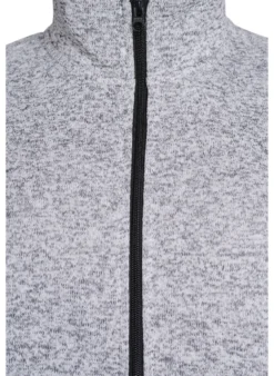 Jersey-Cardigan mit hohem Kragen und Reißverschluss