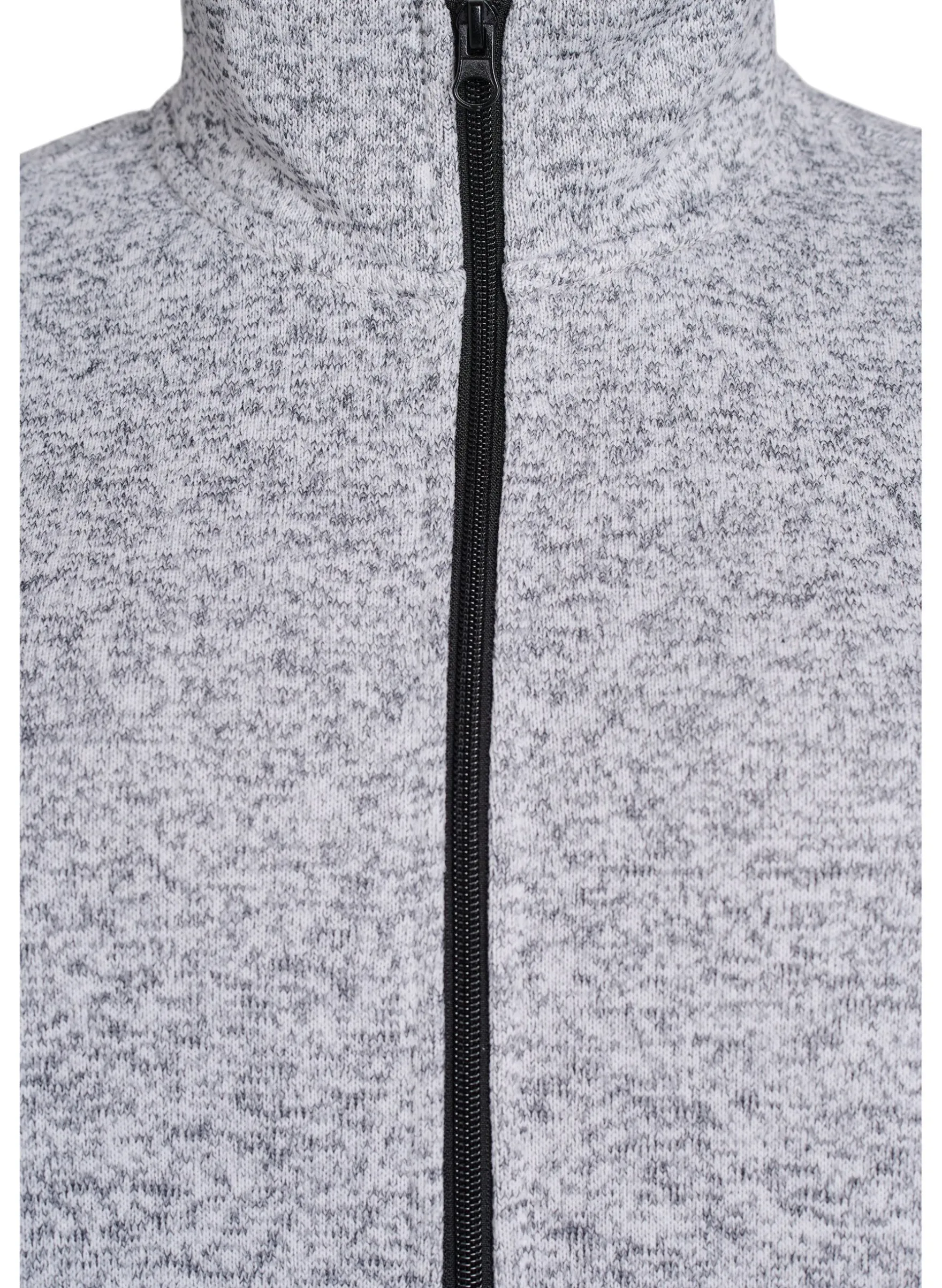 Jersey-Cardigan mit hohem Kragen und Reißverschluss
