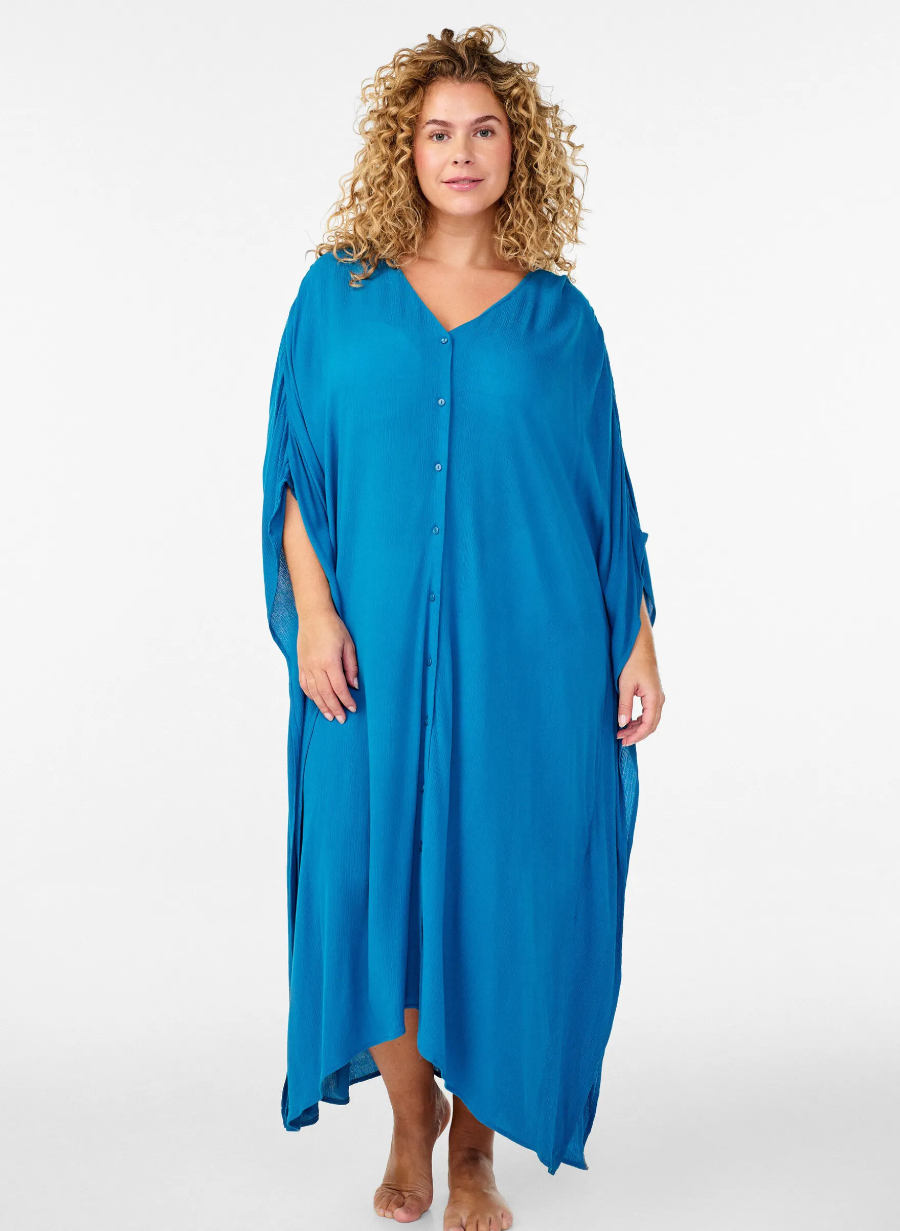 Kaftan-Strandkleid mit Knöpfen