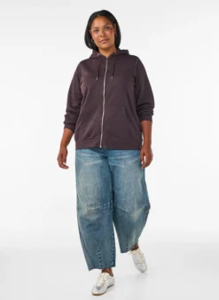 Kapuzensweatshirt mit Reißverschluss und Taschen