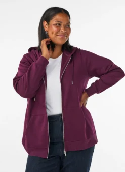 Kapuzensweatshirt mit Reißverschluss und Taschen