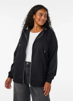 Kapuzensweatshirt mit Reißverschluss und Taschen